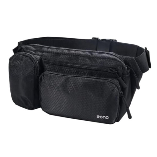 Eono Water Resistant Bum Bag with Multi Pockets Large Capacity Waist Fanny Pack for Hiking Dog Walking Travel Outdoor Activities Black on OnBuy