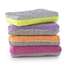 Lakeland Dual Action Microfibre Cleaning Sponge & Scourer Pads - Pack of 4
