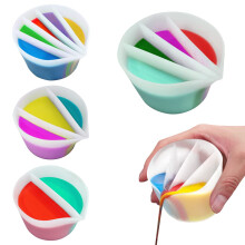 Split Cup for Paint Pouring Fluid Art Silicone Split Cup Resin Pouring Painting Tools DIY Making Drawing Accessories Reusable Split Cup with Dividers