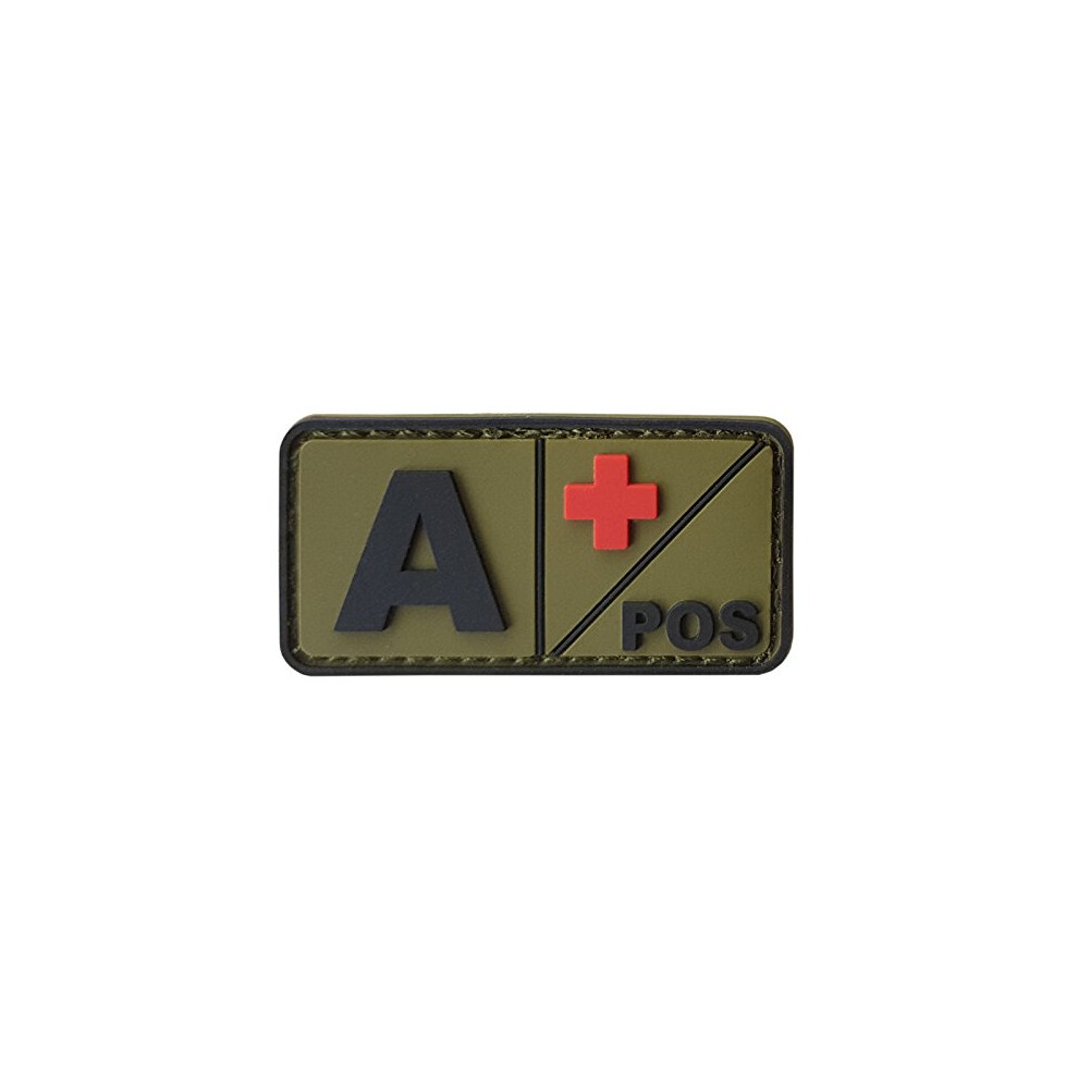 APOS Olive Drab OD Blood Type Morale Tactical PVC Rubber 3D Touch Fastener Patch