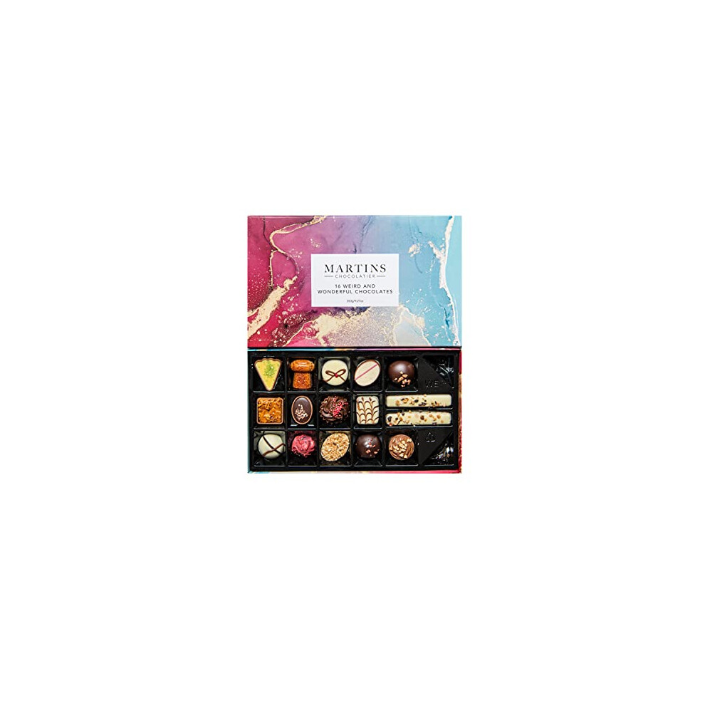 Martin's Chocolatier Weird & Wonderful Collection | Luxury Handmade Chocolate Gift Box | 16 Belgian Chocolates in 15 Assorted Flavours