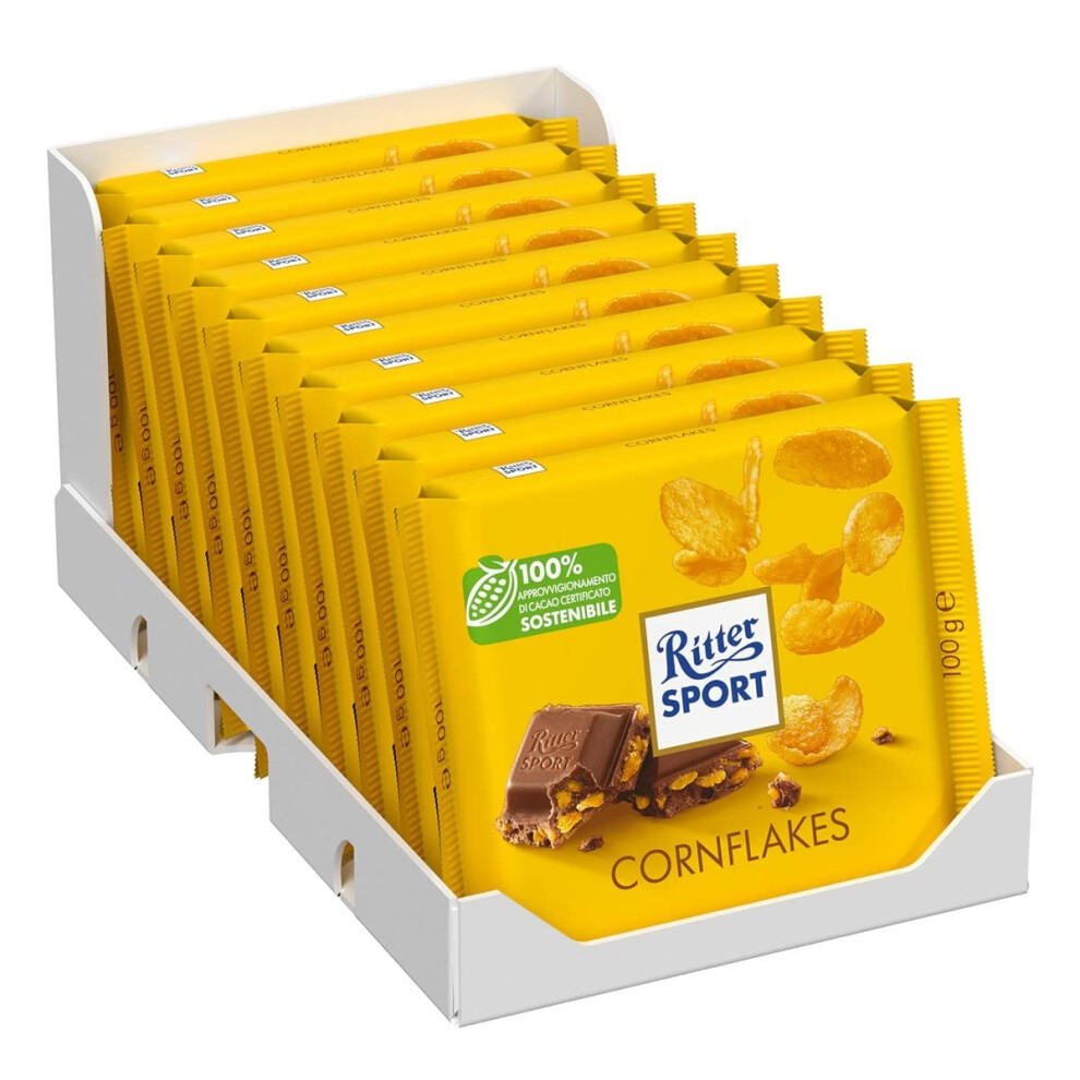 Ritter Sport Milk Chocolate Cornflakes 100g (Pack of 10)