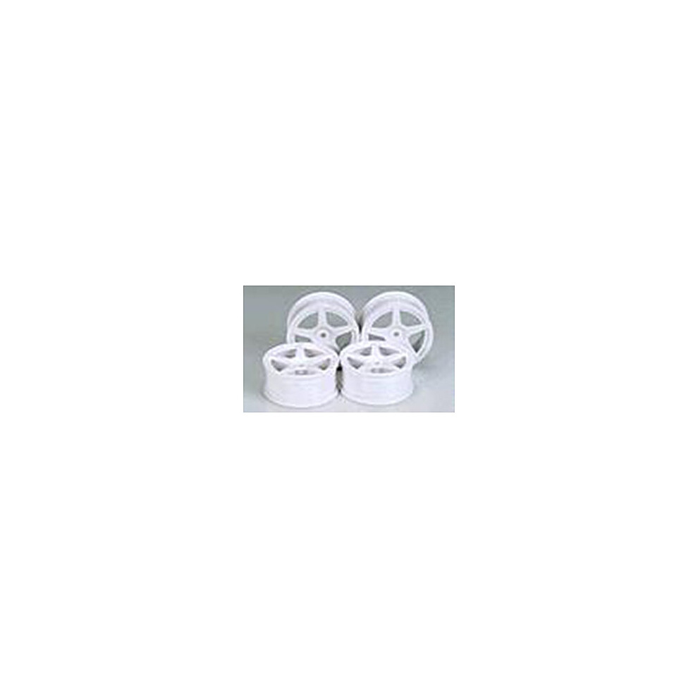 TAMIYA 53471 Medium-Narrow White 5-Spoke Wheels (Offset 0) (TA05/TA06/TB03/TA04)