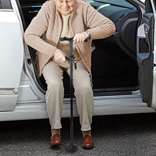 Double handle foldable and extendable cane gift for elderly parents 2