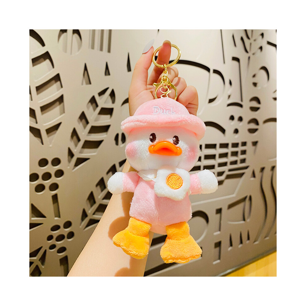 Rywolt (Pink) Soft Plush Duck Keyring Cute Egg Backpack Keychain For Students And Friends Pink