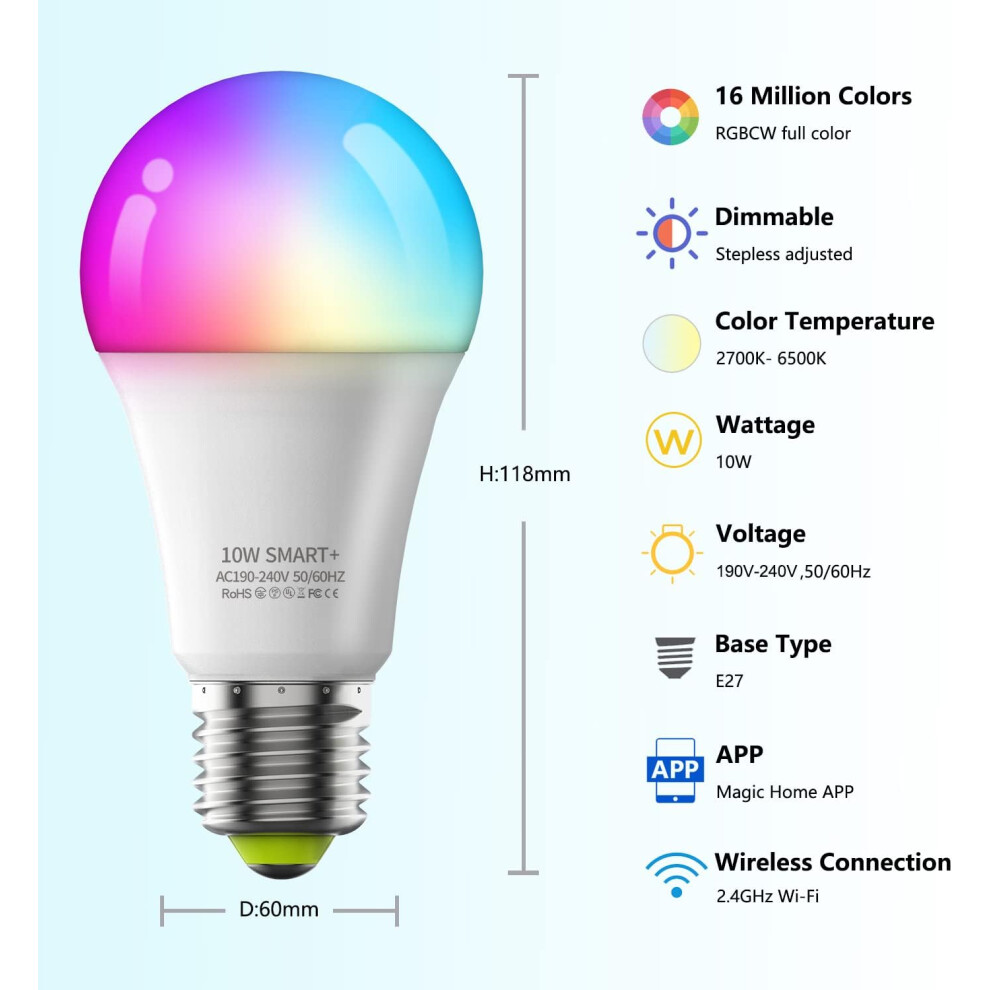 LED Smart Bulb, Smart LED Light Bulb 1 Pack, E27 9W WiFi Light Bulb-image-OPC-PF227Q5-NEW
