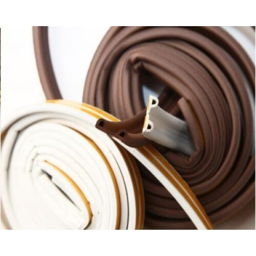 (P, Brown) E,P Rubber seal Draught Self Adhesive Window Door Excluder 6m 2