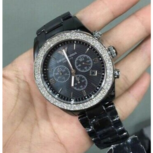 Armani Armani Women's Watch AR1455 Black Ceramic Black Dial Black Case