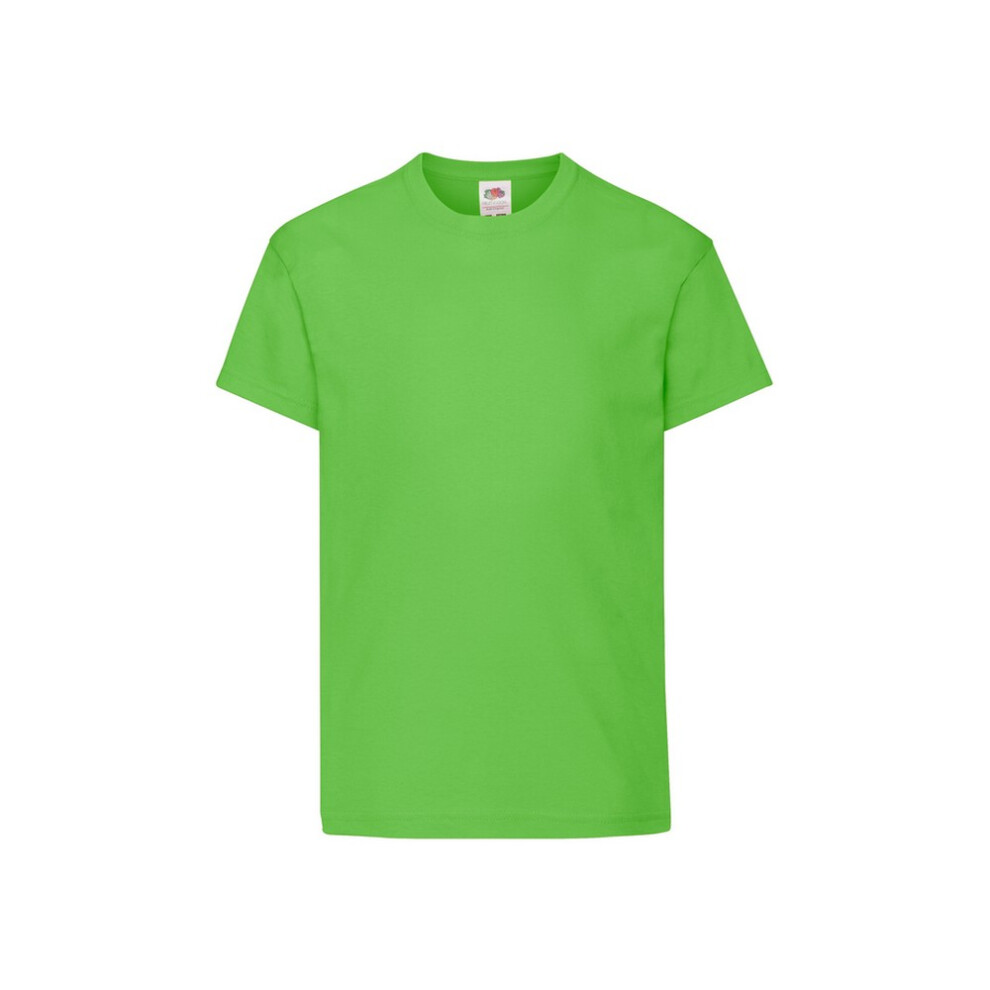 (5-6 Years, Lime) Fruit of the Loom Childrens/Kids Original T-Shirt