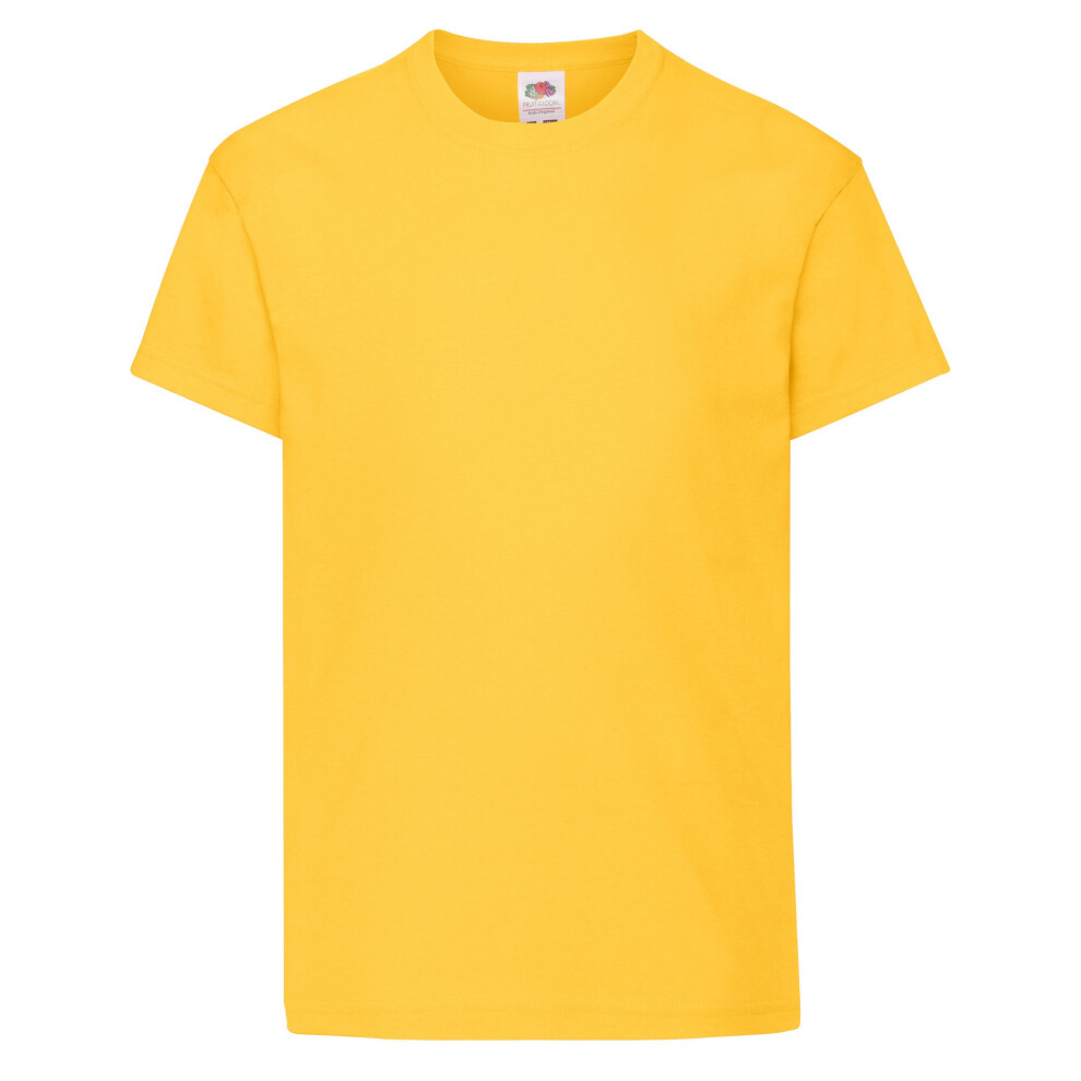 (9-11 Years, Sunflower) Fruit of the Loom Childrens/Kids Original T-Shirt