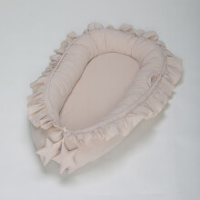 (  Beige) Newborn Baby Pod Nest Ruffle Cocoon Bed Sleep Cushion Sleeping Mat Sleepyhead
