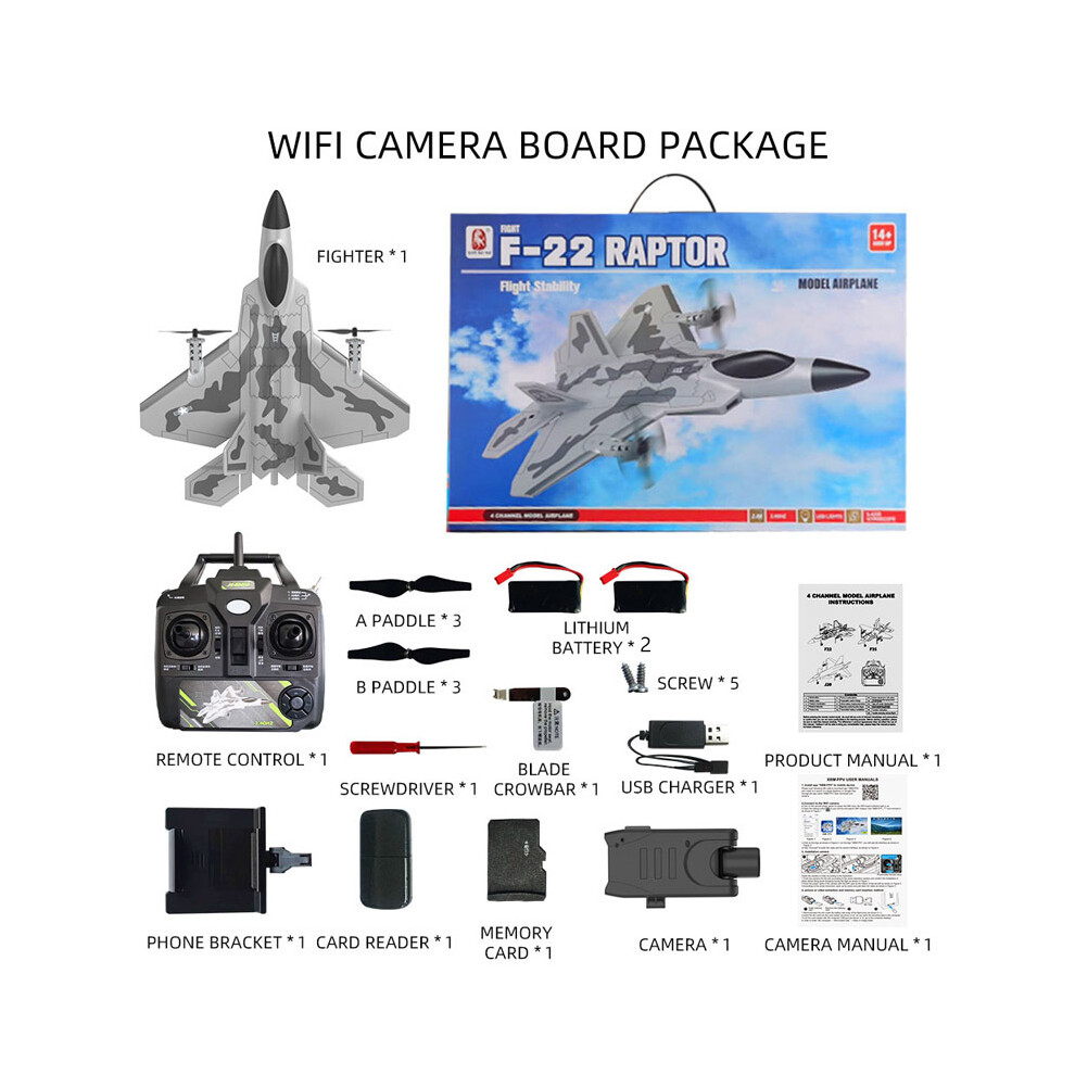 (BM16 F22 4K 2B) SG-F22 4K RC Airplane 3D Stunt Plane Model 2.4G Remote Control Fighter