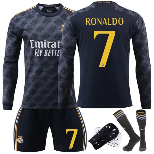 2324 Real Madrid boys and girls football jersey Ronaldo size 7 long sleeved black adult sportswear men and women regardless of gender on OnBuy