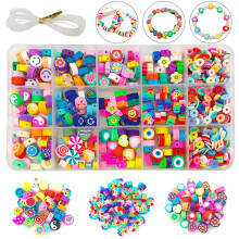 990pcs Polymer Clay Beads Kit For DIY Jewelry Making Gift