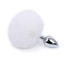 (White) White Or Pink Bunny Tail Butt Bdsm Pet Rabbit Cosplay Metal Anal Plug