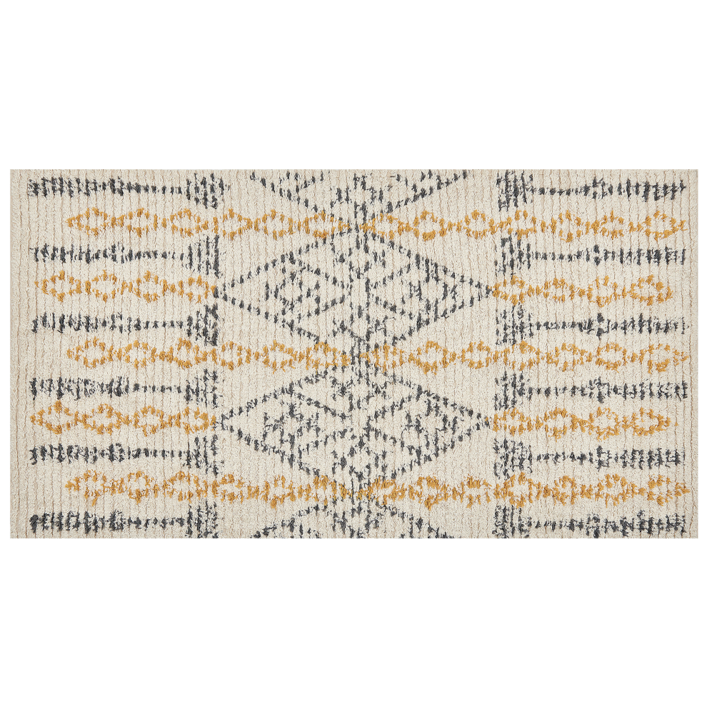 Rug KADAPA Beige 80 x 150 cm Cotton