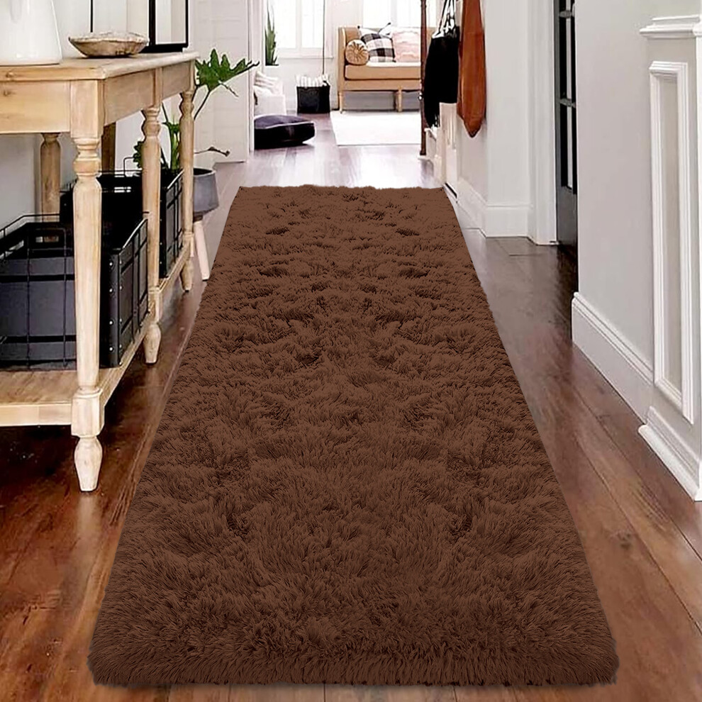 (Brown, 80 x 300 cm) Non-Slip Runner Rugs Bedroom Living Room Door Mats