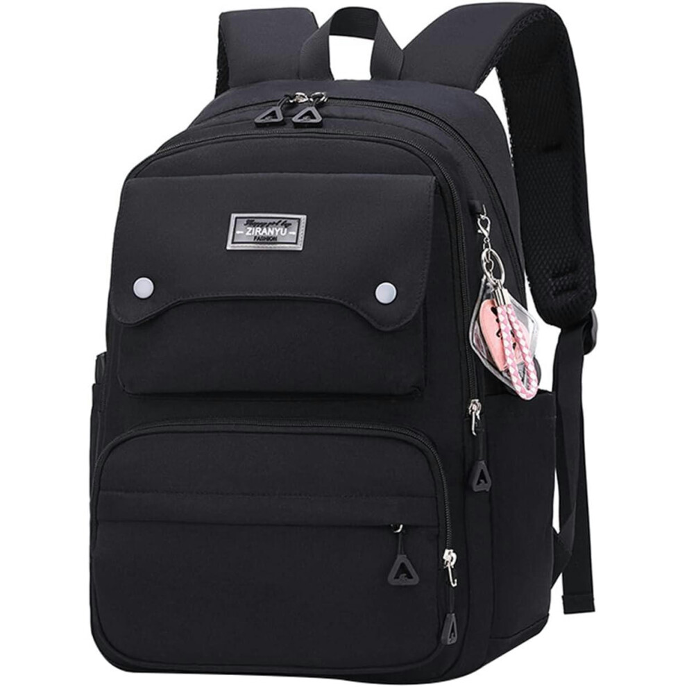 (29 Liters, A Black) Teen Girls Casual Backpack High Middle School Daypack Women Daily Travel Laptop Bag