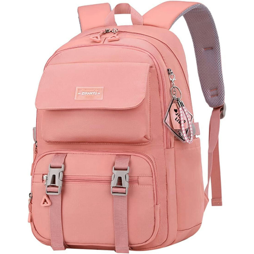 (29 Liters, B Pink) Teen Girls Casual Backpack High Middle School Daypack Women Daily Travel Laptop Bag