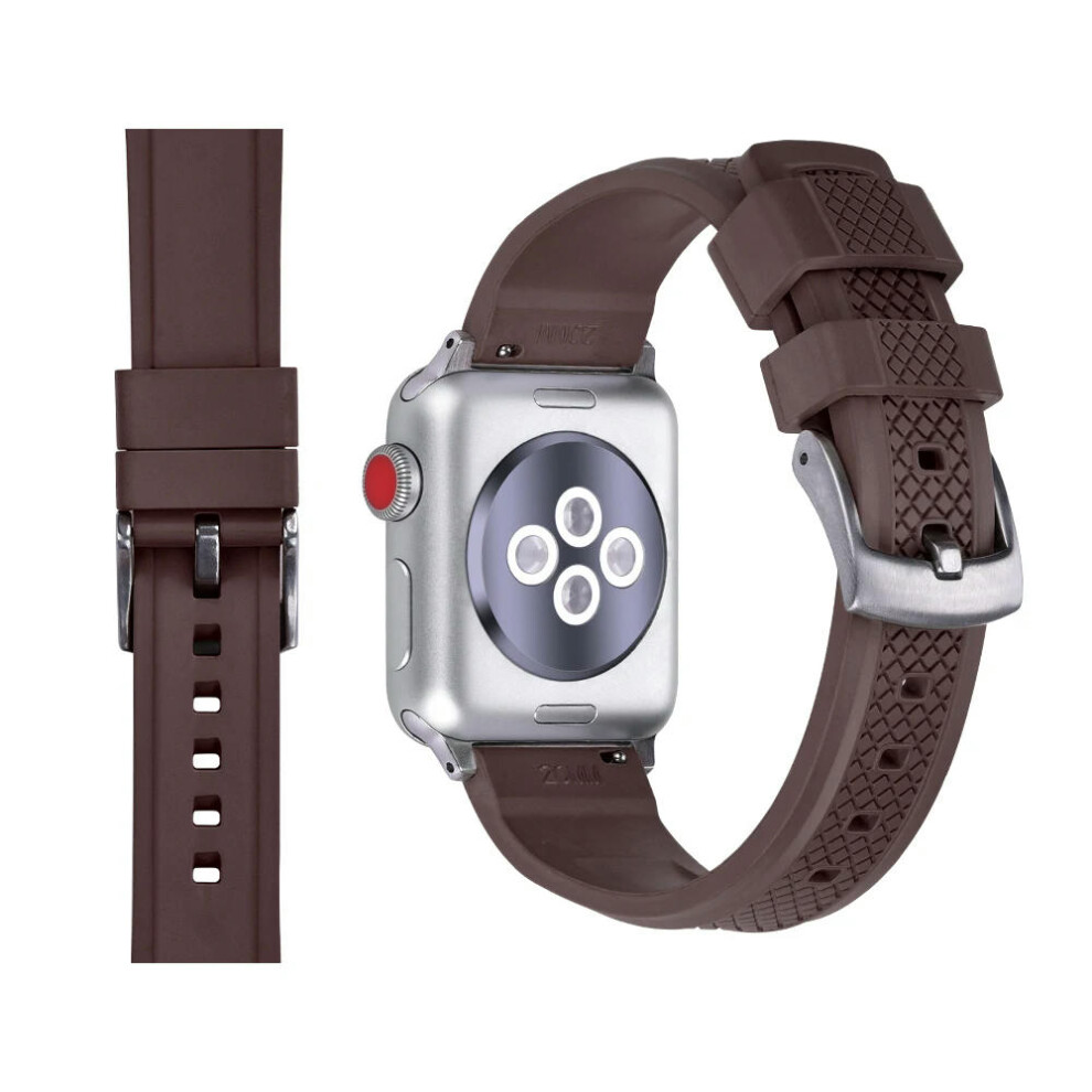 (Brown, 42mm 44mm 45mm) High Quality FPM/FKM Rubber Strap For Apple Watch 8 Band 44mm 40mm 41mm 45mm 42mm 38mm Smartwatch iWatch Series 2 3 4 5 6 SE 7-image-OPC-PF22RVZ-NEW