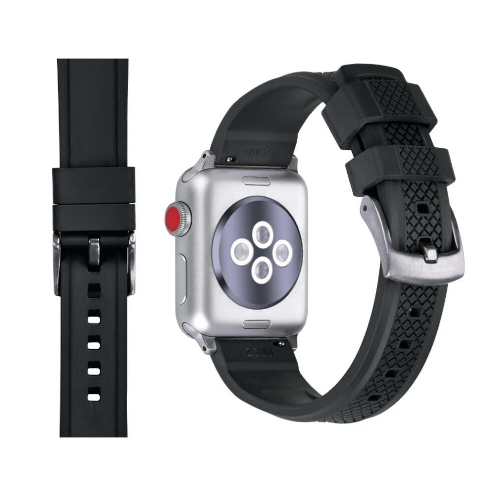 (Black, 49mm) High Quality FPM/FKM Rubber Strap For Apple Watch 8 Band 44mm 40mm 41mm 45mm 42mm 38mm Smartwatch iWatch Series 2 3 4 5 6 SE 7 8-image-OPC-PF22RWG-NEW