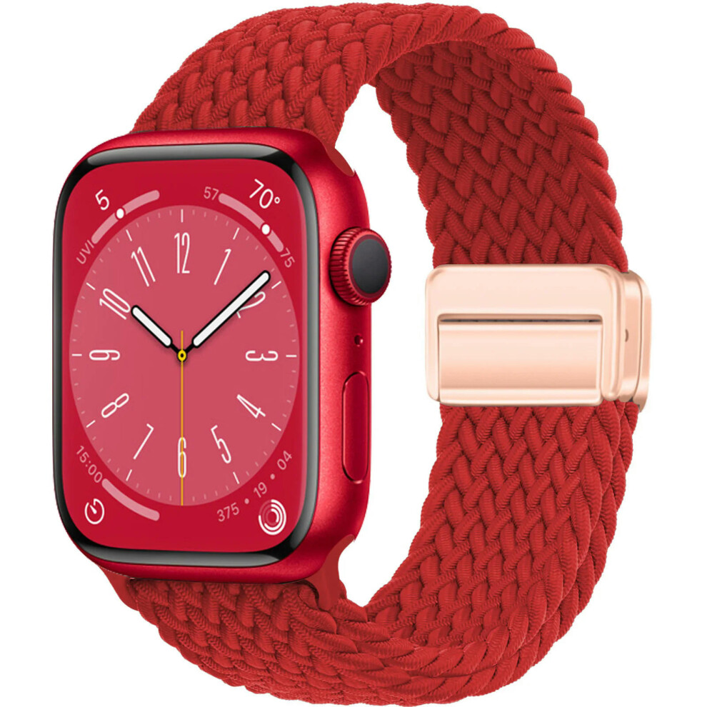 (red, 38mm 40mm 41mm) Strap For Apple Watch Band 44mm 40mm 45mm 49mm 41mm 38mm 42mm 44 45 mm magnetic Bracelet iWatch Series Ultra 2 9 se 8 7 6 5 4 3