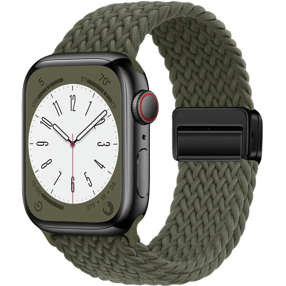 (olive green, 42mm 44mm 45mm 49mm) Strap For Apple Watch Band 44mm 40mm 45mm 49mm 41mm 38mm 42mm 44 45 mm magnetic Bracelet iWatch Series Ultra 2 9 se