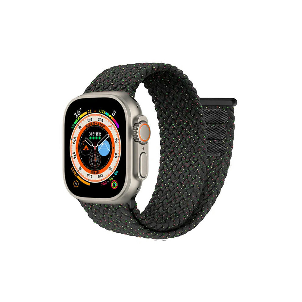 (Black Unity, 42mm 44mm 45mm 49mm) Braided solo loop Strap For Apple Watch band 44mm 40mm 45mm 41mm 49mm 38 42mm Bracelet correa iWatch series 3 SE 6