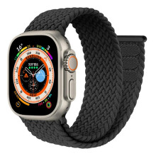 (Black, 42mm 44mm 45mm 49mm) Braided solo loop Strap For Apple Watch band 44mm 40mm 45mm 41mm 49mm 38 42mm Bracelet correa iWatch series 3 SE 6 7 8 ultra 2 9