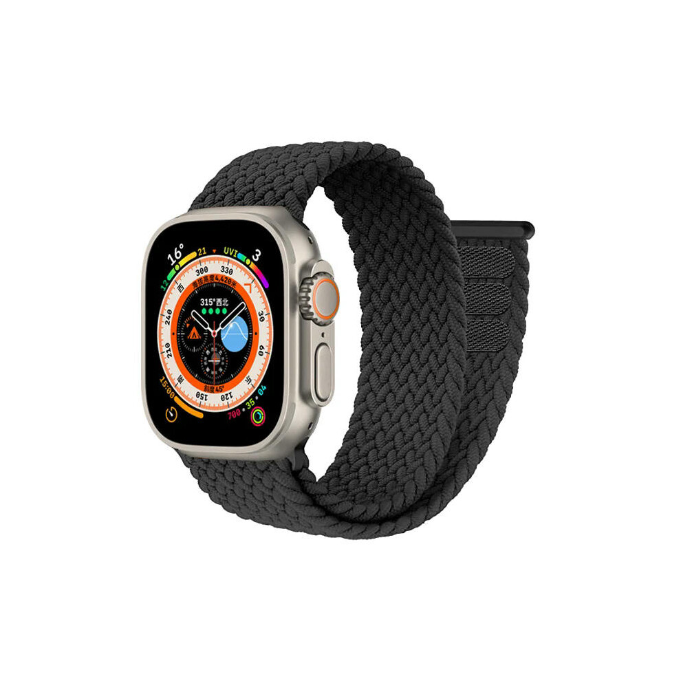 (, 42Mm 44Mm 45Mm 49Mm) Braided Solo Loop Strap For Apple Watch Band 44Mm 40Mm 45Mm 41Mm 49Mm 38 42Mm Bracelet Correa Iwatch Series 3 Se 6 7 8 Ul Black