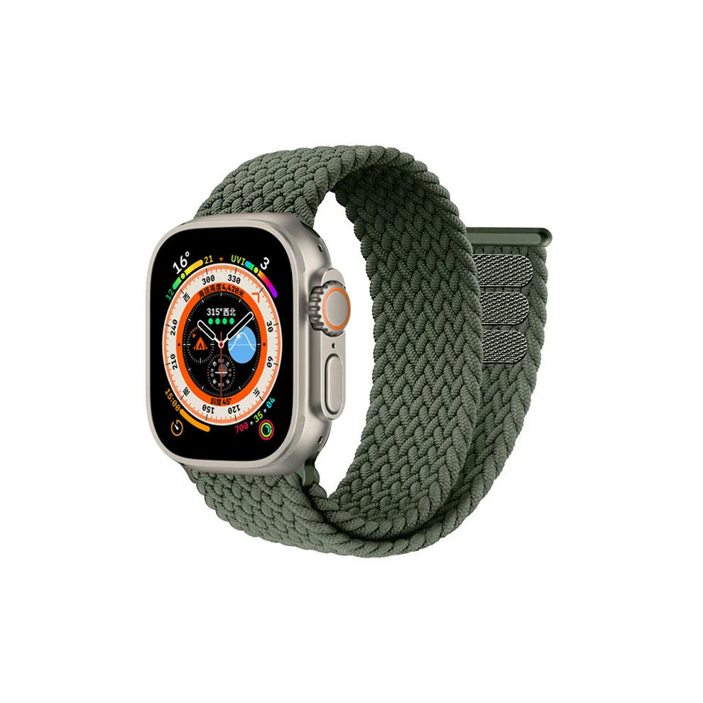 (Inverness Green, 42mm 44mm 45mm 49mm) Braided solo loop Strap For Apple Watch band 44mm 40mm 45mm 41mm 49mm 38 42mm Bracelet correa iWatch series 3 S