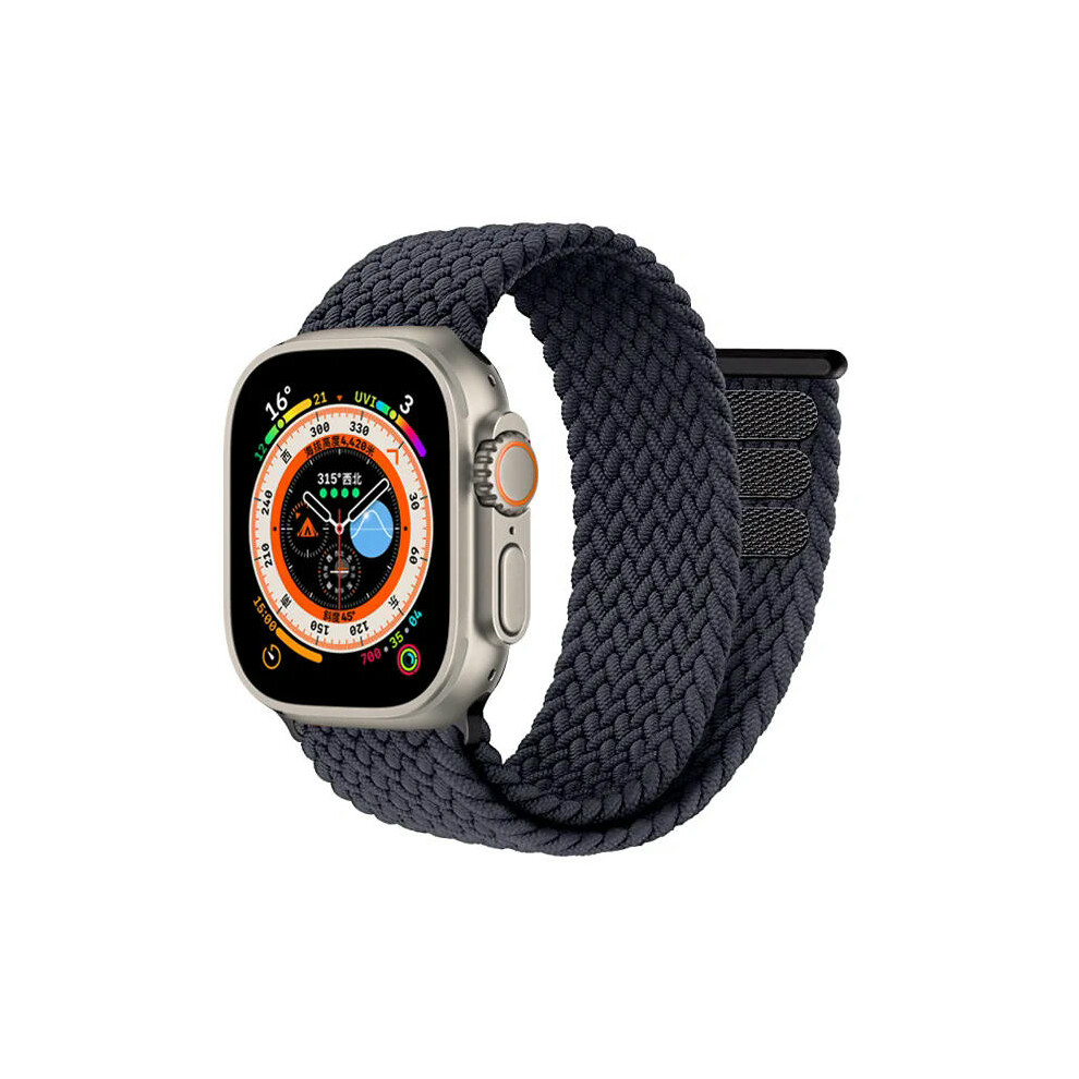 (charcoal, 42mm 44mm 45mm 49mm) Braided solo loop Strap For Apple Watch band 44mm 40mm 45mm 41mm 49mm 38 42mm Bracelet correa iWatch series 3 SE 6 7 8