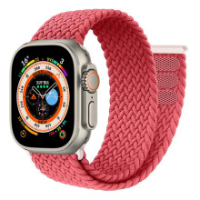 (Pink Punch, 38mm 40mm 41mm) Braided solo loop Strap For Apple Watch band 44mm 40mm 45mm 41mm 49mm 38 42mm Bracelet correa iWatch series 3 SE 6 7 8 ultra 2 9