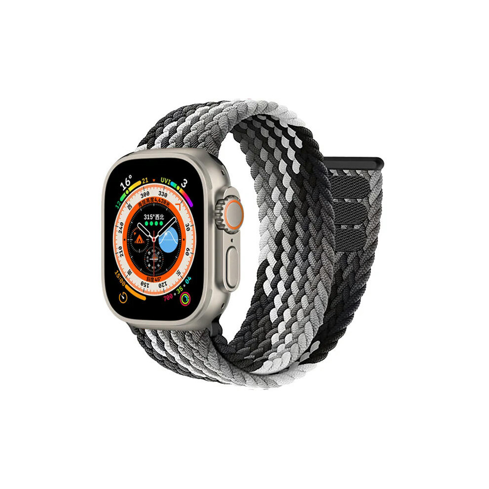 (Black clever, 42mm 44mm 45mm 49mm) Braided solo loop Strap For Apple Watch band 44mm 40mm 45mm 41mm 49mm 38 42mm Bracelet correa iWatch series 3 SE 6