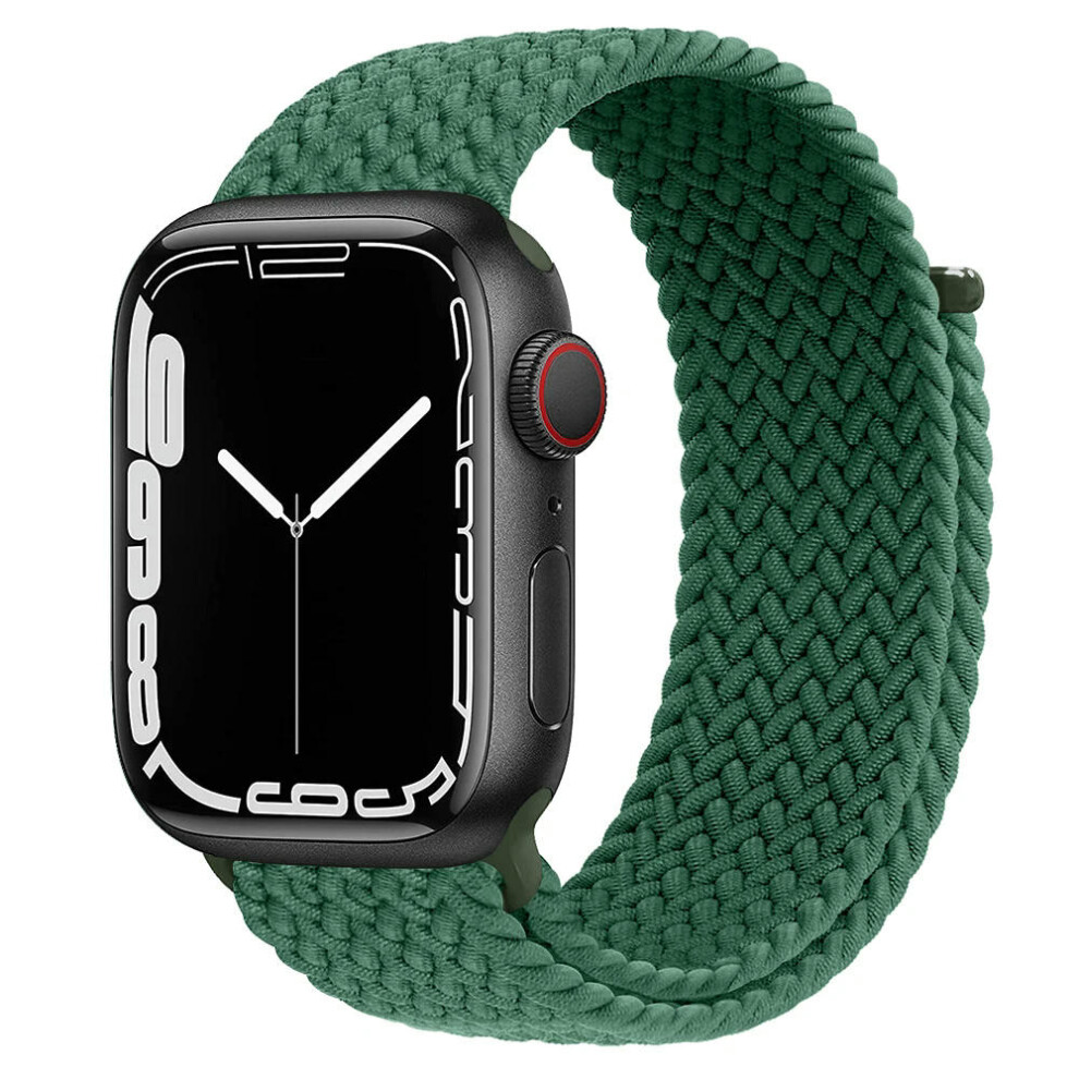 (ink green, 42mm 44mm 45mm 49mm) Braided solo loop Strap For Apple Watch band 44mm 40mm 45mm 41mm 49mm 38 42mm Bracelet correa iWatch series 3 SE 6 7