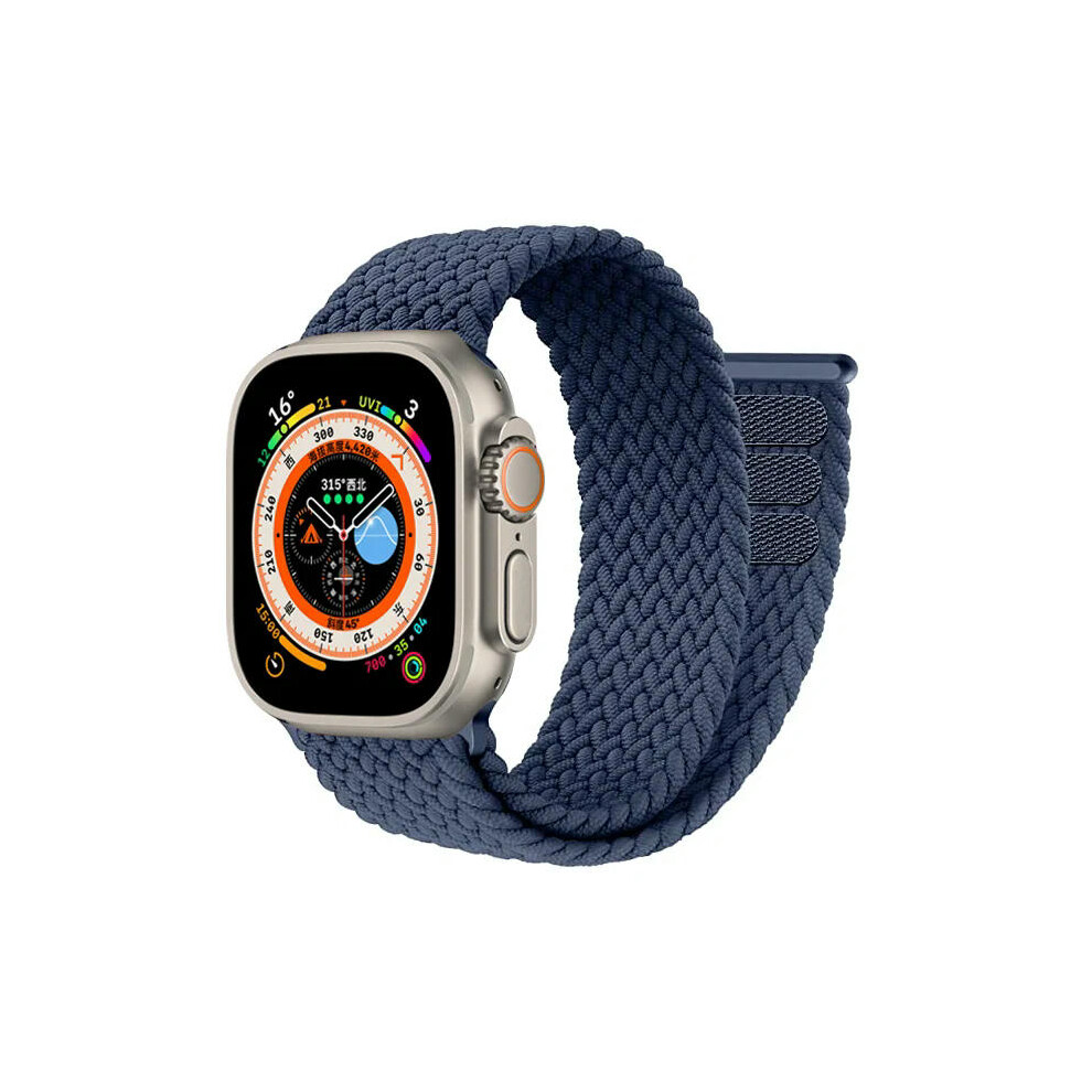 (Abyss blue, 42mm 44mm 45mm 49mm) Braided solo loop Strap For Apple Watch band 44mm 40mm 45mm 41mm 49mm 38 42mm Bracelet correa iWatch series 3 SE 6 7