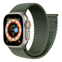 (Inverness Green, 42mm 44mm 45mm 49mm) Braided solo loop Strap For Apple Watch band 44mm 40mm 45mm 41mm 49mm 38 42mm Bracelet correa iWatch series 3 SE 6 7 8 ultra 2 9