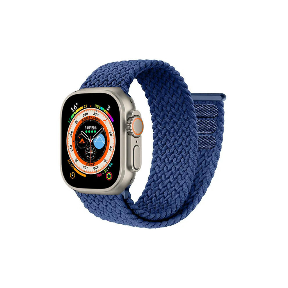(Atlantic 38Mm 40Mm 41Mm) Braided Solo Loop Strap For Apple Watch Band 44Mm 40Mm 45Mm 41Mm 49Mm 38 42Mm Bracelet Correa Iwatch Series 3 Se 6 7 8 Blue 9362125154770