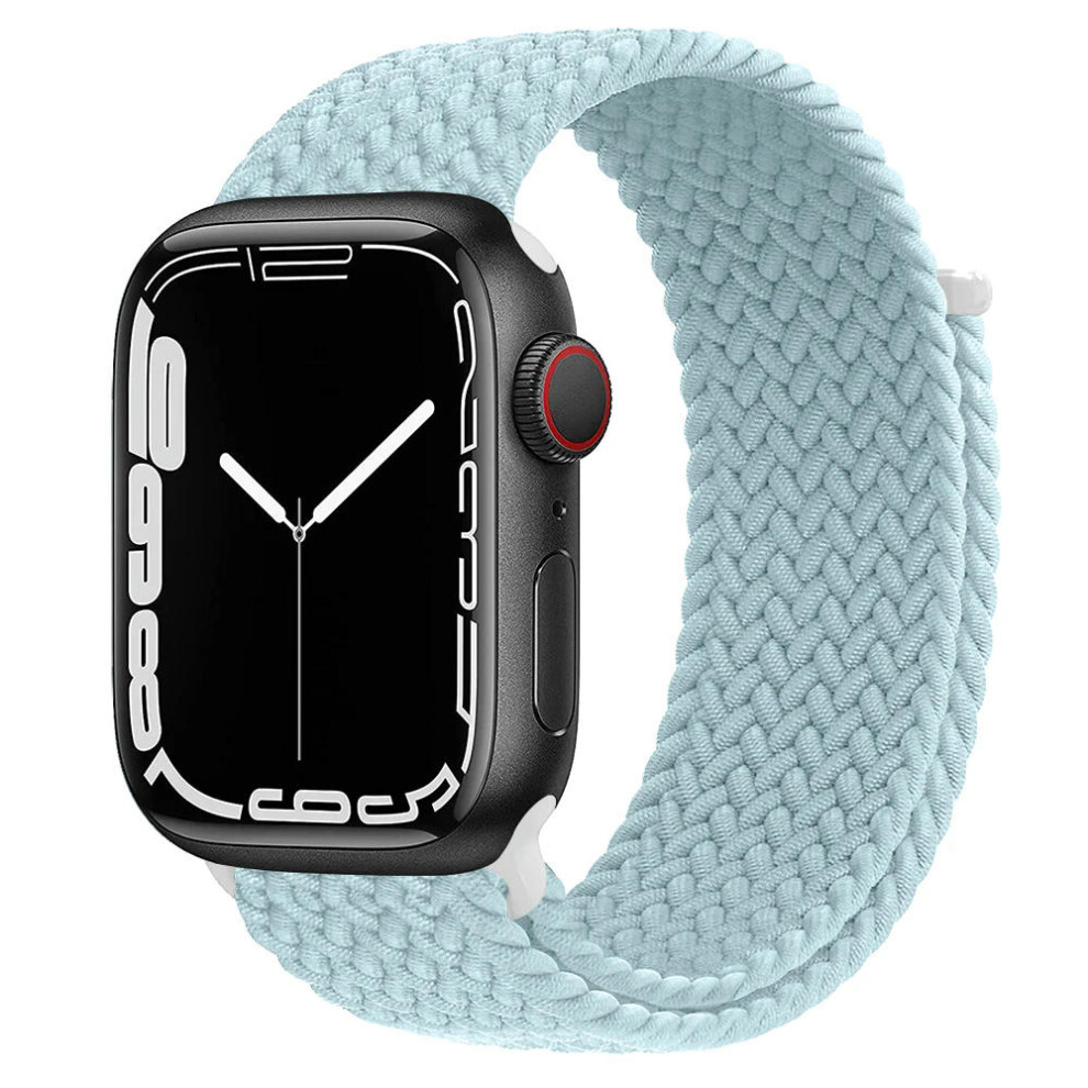 (light blue, 42mm 44mm 45mm 49mm) Braided solo loop Strap For Apple Watch band 44mm 40mm 45mm 41mm 49mm 38 42mm Bracelet correa iWatch series 3 SE 6 7