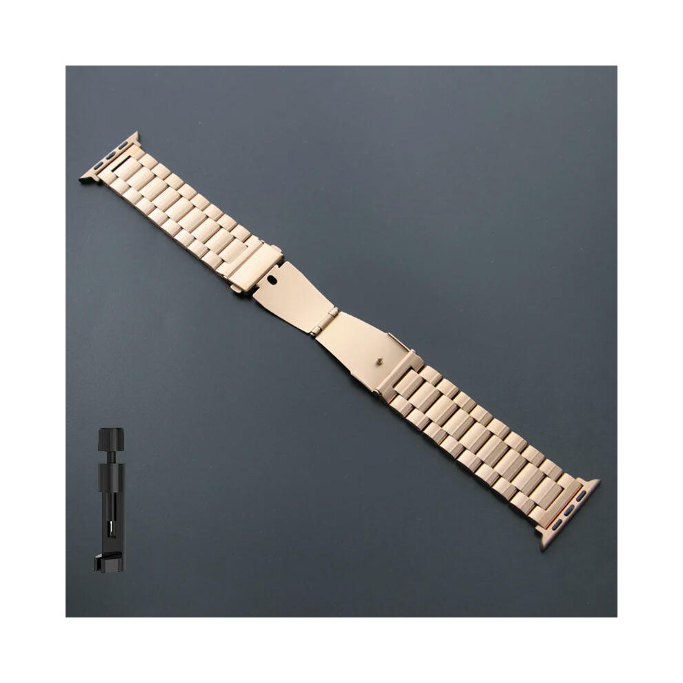 (Rose Gold-Tool, 38mm 40mm 41mm) Stainless Steel Strap for Apple Watch Ultra 2 Band 49mm 40mm 44mm 42mm 41mm 45mm Bracelet IWatch Series 9 8 7 SE 6 5