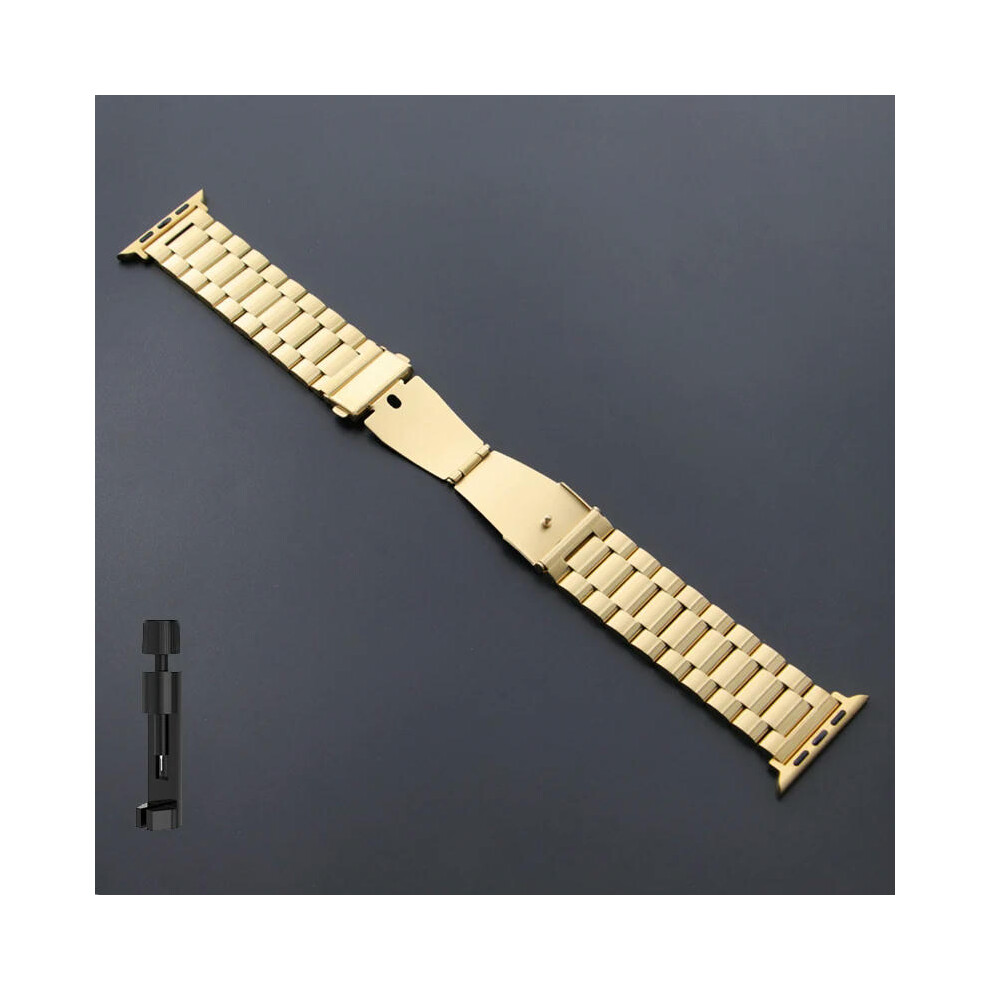 (Gold-Tool, 38mm 40mm 41mm) Stainless Steel Strap for Apple Watch Ultra 2 Band 49mm 40mm 44mm 42mm 41mm 45mm Bracelet IWatch Series 9 8 7 SE 6 5 4 Wat