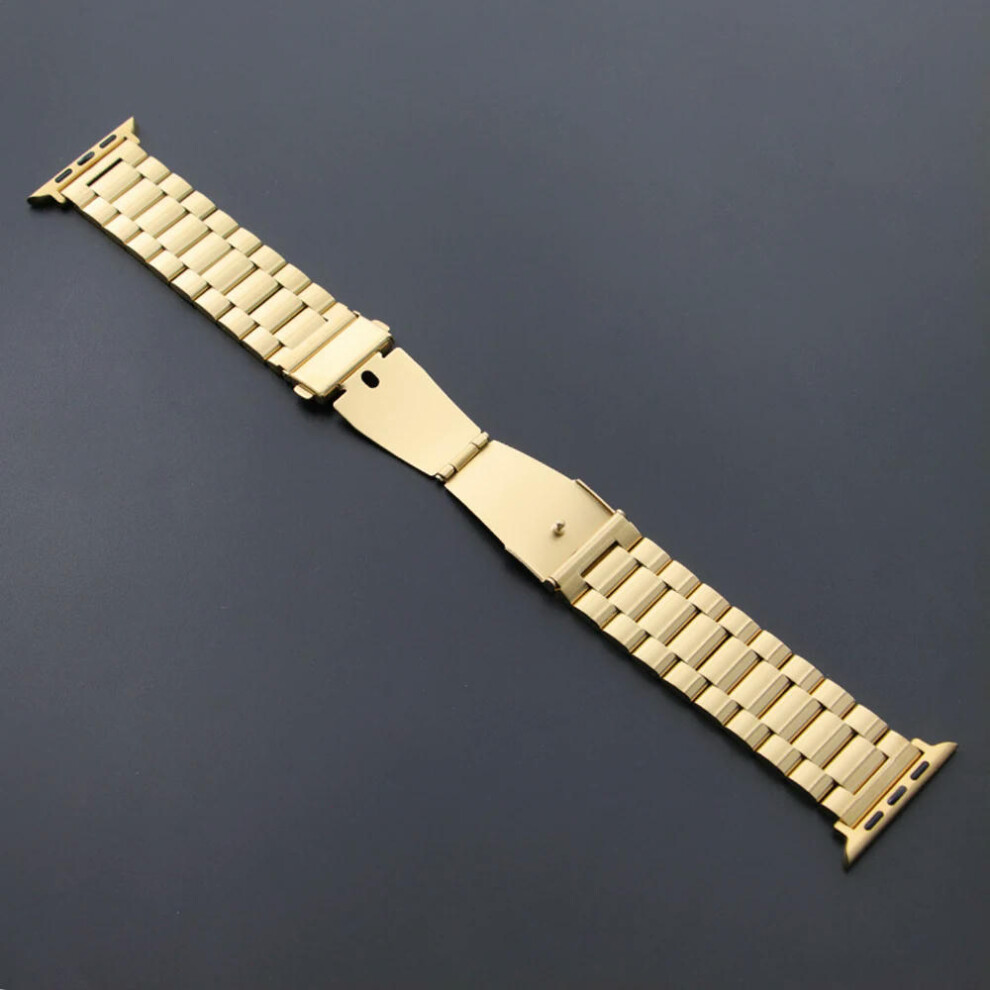 (Gold, 38mm 40mm 41mm) Stainless Steel Strap for Apple Watch Ultra 2 Band 49mm 40mm 44mm 42mm 41mm 45mm Bracelet IWatch Series 9 8 7 SE 6 5 4 WatchBan