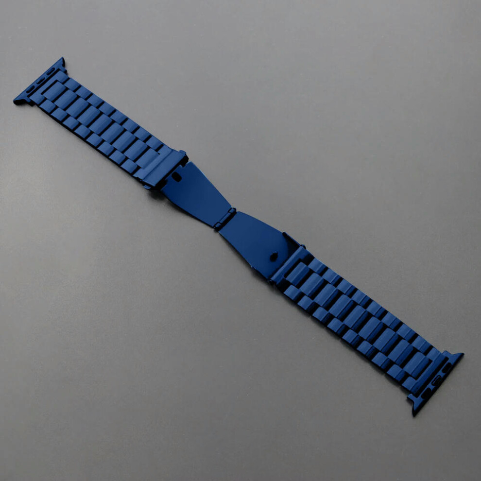 (Blue, 38mm 40mm 41mm) Stainless Steel Strap for Apple Watch Ultra 2 Band 49mm 40mm 44mm 42mm 41mm 45mm Bracelet IWatch Series 9 8 7 SE 6 5 4 WatchBan