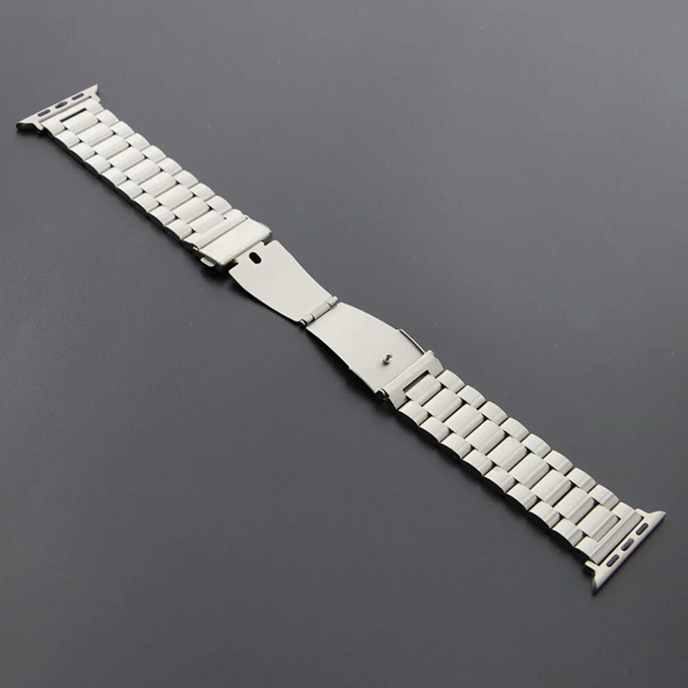 (Silver, 38mm 40mm 41mm) Stainless Steel Strap for Apple Watch Ultra 2 Band 49mm 40mm 44mm 42mm 41mm 45mm Bracelet IWatch Series 9 8 7 SE 6 5 4 WatchB