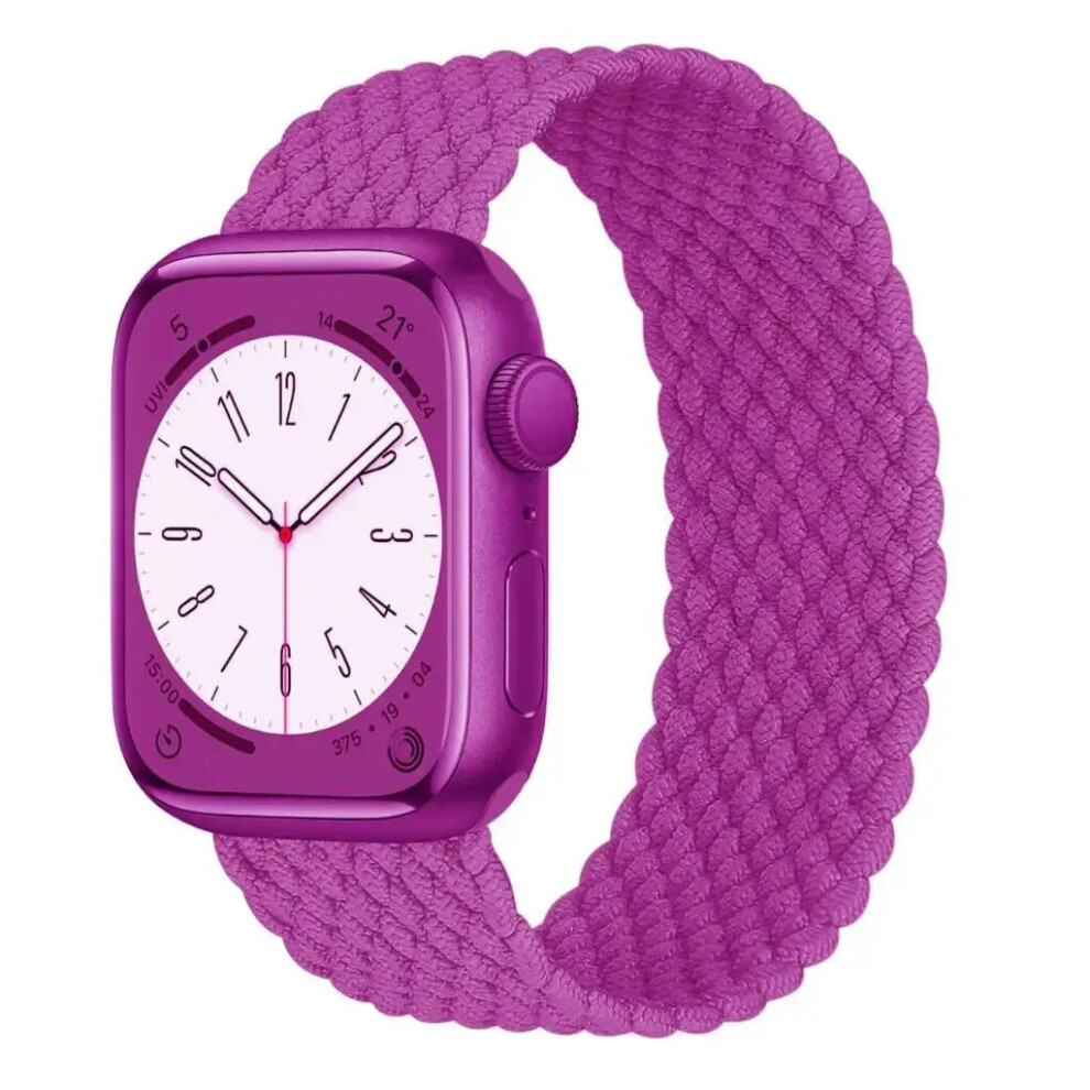 (Purple red, 38mm 40mm 41mm) Strap For Apple Watch Band 44mm 40mm 45mm 41mm 42mm 38mm 49mm braided solo loop Bracelet iWatch Series 9 8 7 se 6 5 4 3 U-image-OPC-PF22S9Z-NEW