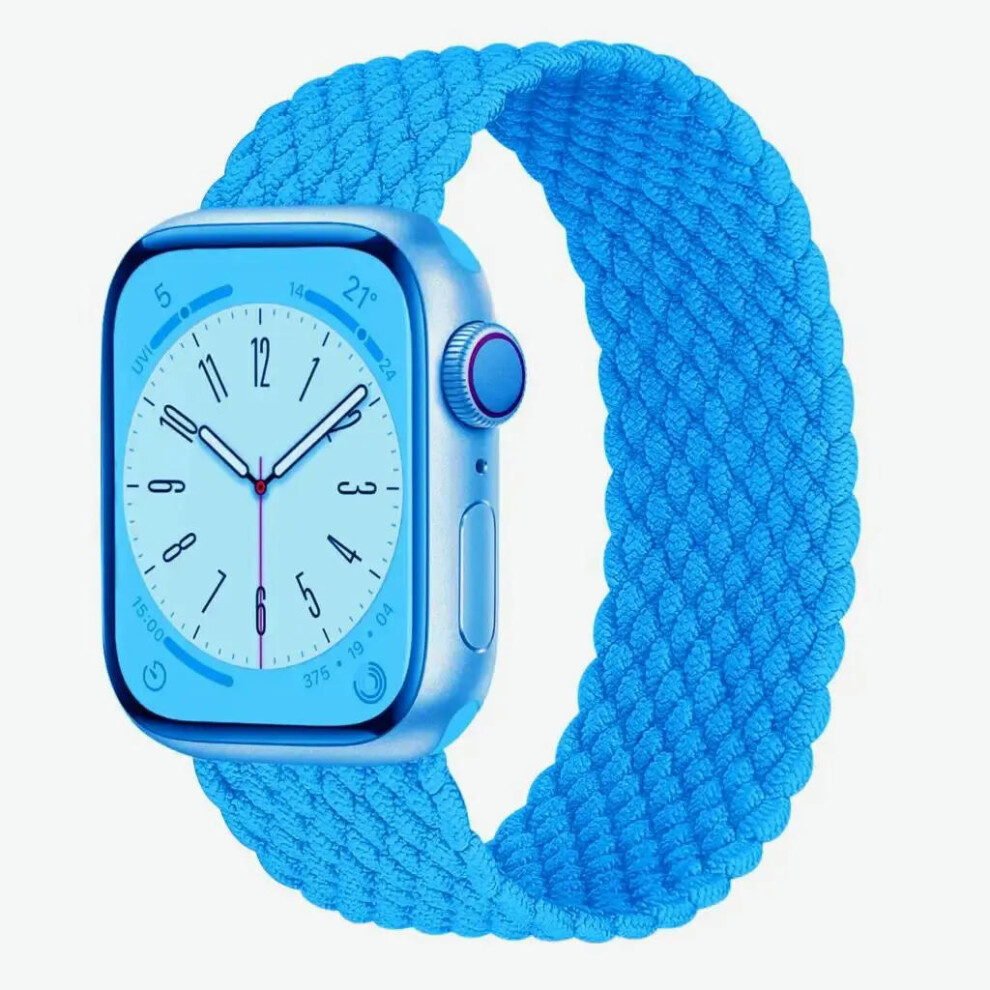 (Sky blue, 42mm 44mm 45mm 49mm) Strap For Apple Watch Band 44mm 40mm 45mm 41mm 42mm 38mm 49mm braided solo loop Bracelet iWatch Series 9 8 7 se 6 5 4