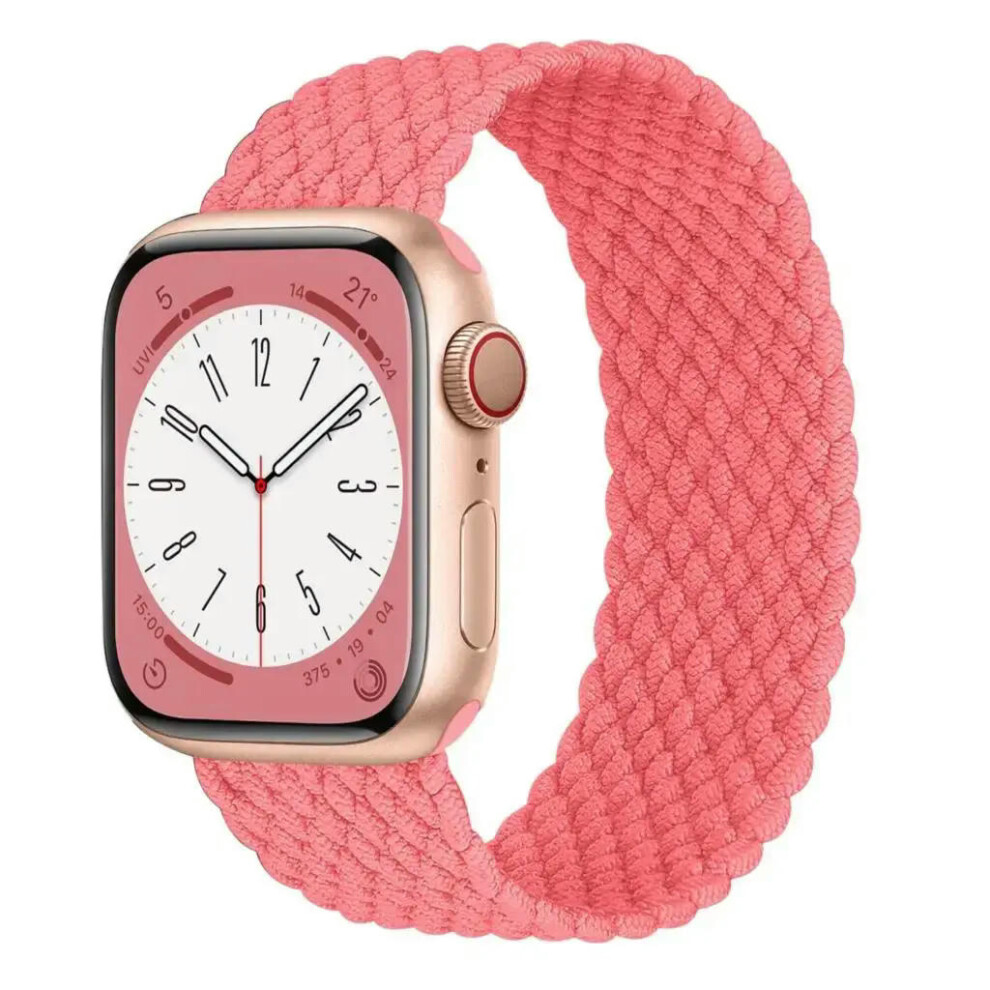 (Pink Punch, 42mm 44mm 45mm 49mm) Strap For Apple Watch Band 44mm 40mm 45mm 41mm 42mm 38mm 49mm braided solo loop Bracelet iWatch Series 9 8 7 se 6 5