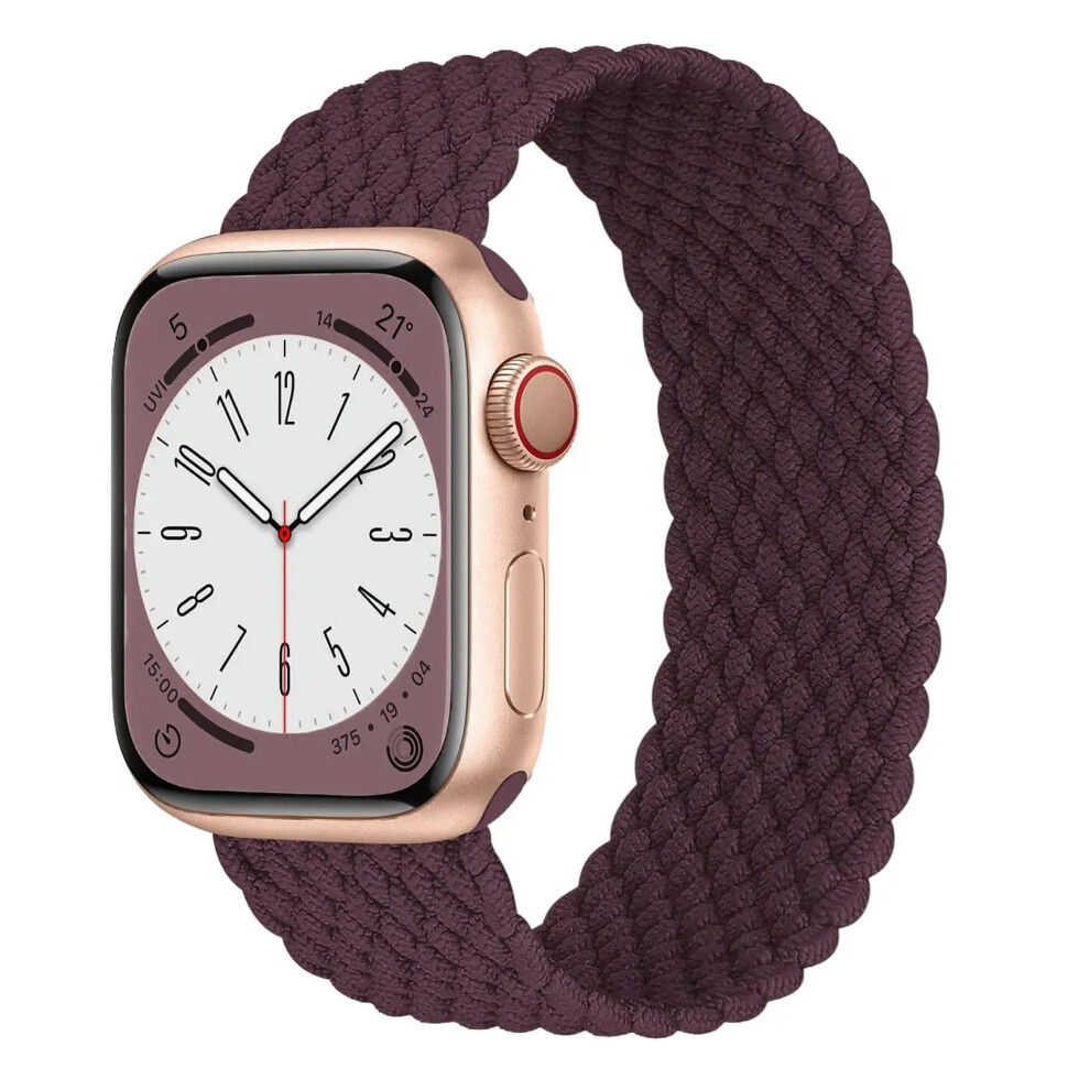 (dark cherry, 38mm 40mm 41mm) Strap For Apple Watch Band 44mm 40mm 45mm 41mm 42mm 38mm 49mm braided solo loop Bracelet iWatch Series 9 8 7 se 6 5 4 3