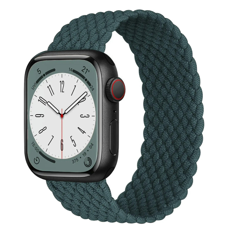 (Rainforest Green, 38mm 40mm 41mm) Strap For Apple Watch Band 44mm 40mm 45mm 41mm 42mm 38mm 49mm braided solo loop Bracelet iWatch Series 9 8 7 se 6 5