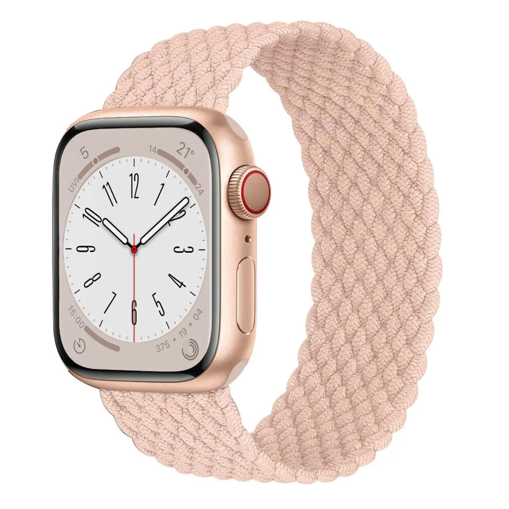 (pink sand, 42mm 44mm 45mm 49mm) Strap For Apple Watch Band 44mm 40mm 45mm 41mm 42mm 38mm 49mm braided solo loop Bracelet iWatch Series 9 8 7 se 6 5 4